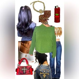 Fuzzy Bright Green V-Neck sweater